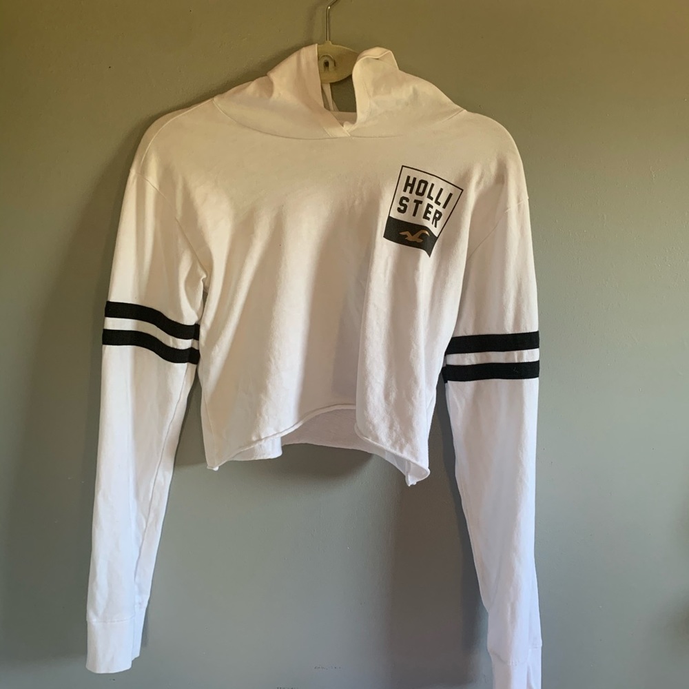 Cropped long sleeve with hood